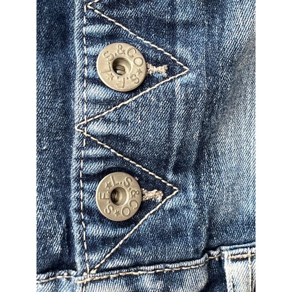 Levi Girl Size 7 Shortall Medium Wash - Picture 3 of 7